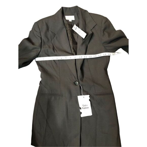 Cache 100 percent wool olive green one button front blazer fully lined size 2 NW - Picture 10 of 13